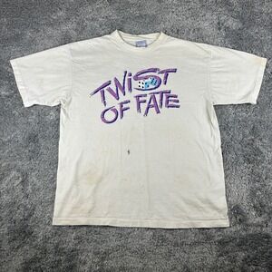 Vintage All Sport Pro Weight Shirt Mens XL White Twist of Fate Dice Tee USA 90s